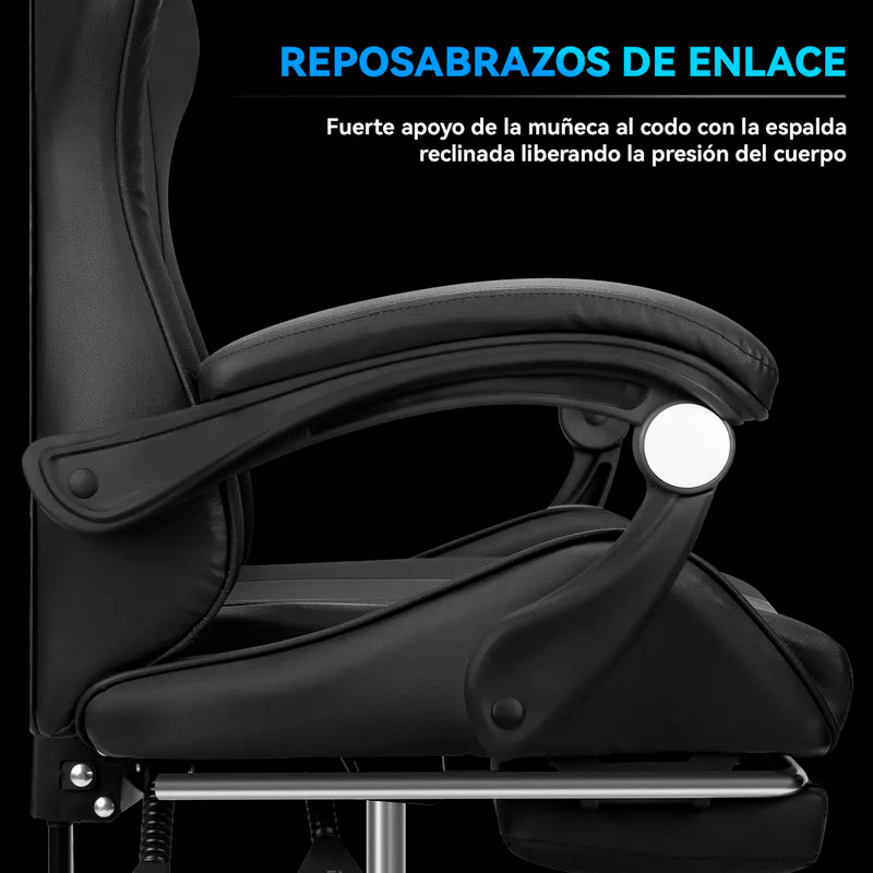 Silla Gamer Vidita Gx2000 Ergonómica Presidencial Reclinable Con Reposapiés Videojuego Pc Profesional