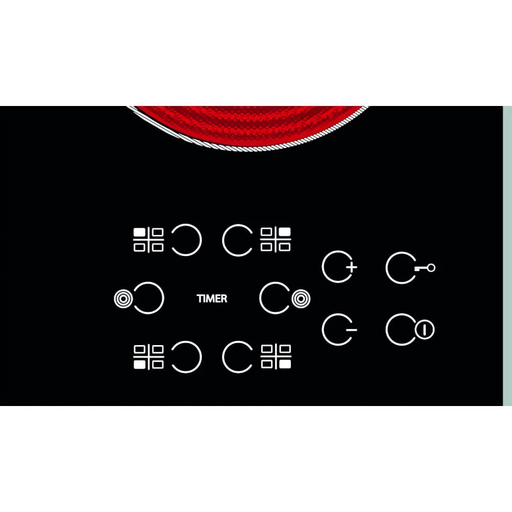 Anafe Whirlpool Eléctrico Vitroceramico Negro 60 cm