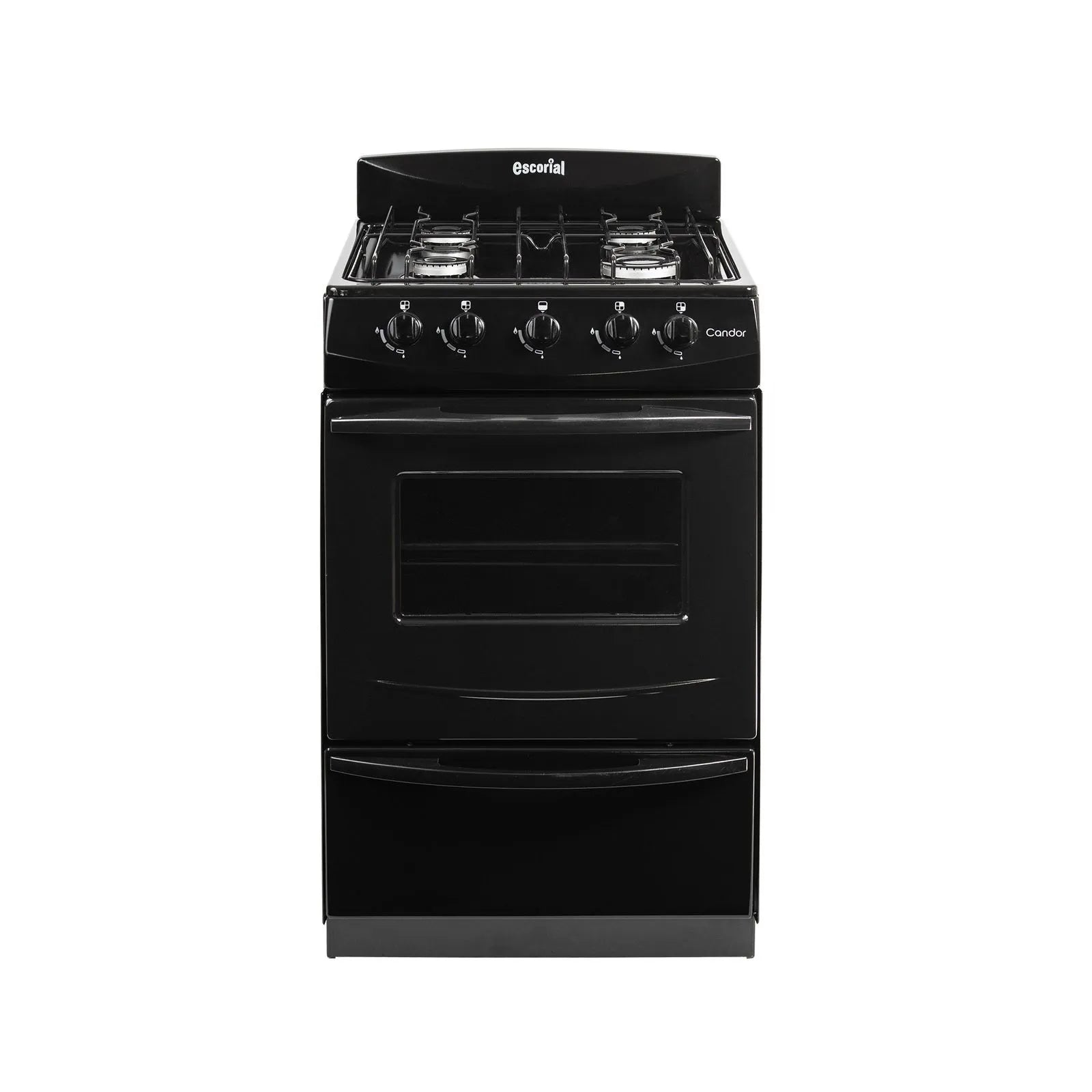 Cocina Escorial Candor 51 cm gas natural negra