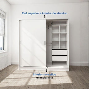 Placard 180x180 cm cubos Diseños Modernos Blanco