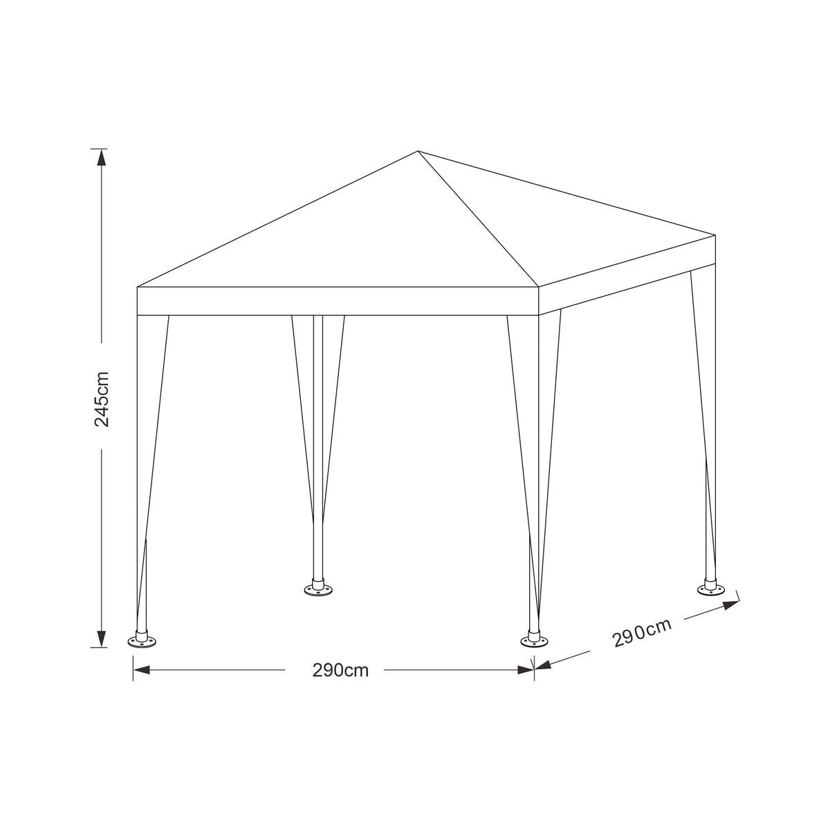 Gazebo polietileno 3x3 mts