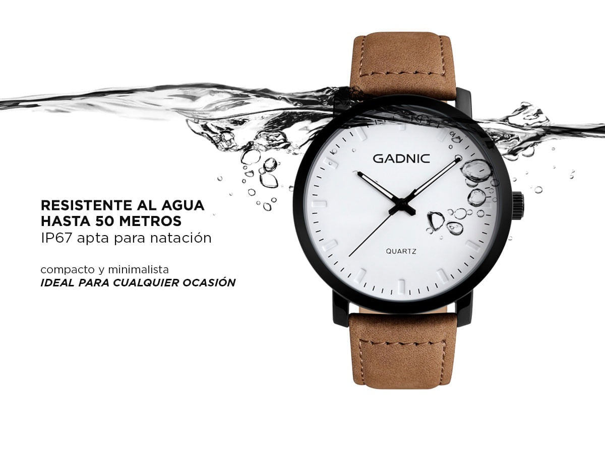 Reloj de Diseño Analógico Gadnic Hades Malla de Cuero