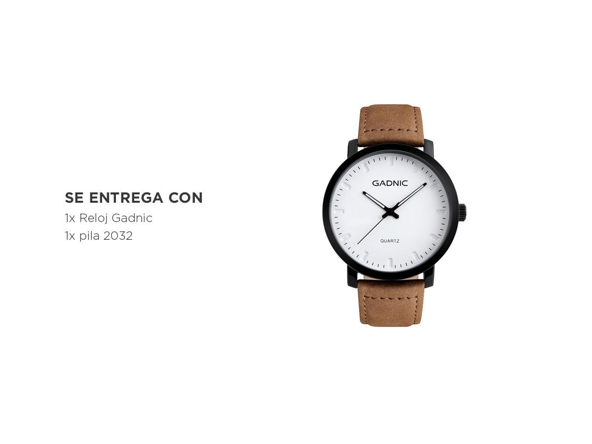 Reloj de Diseño Analógico Gadnic Hades Malla de Cuero