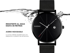 Reloj De Hombre Negro Gadnic Cuarzo Analógico Impermeable