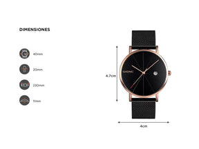 Reloj De Hombre Negro Gadnic Cuarzo Analógico Impermeable