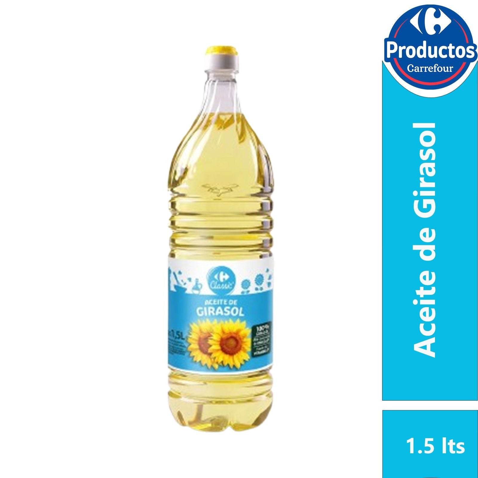 Aceite de girasol alto omega Carrefour Classic pet 1.5 lts