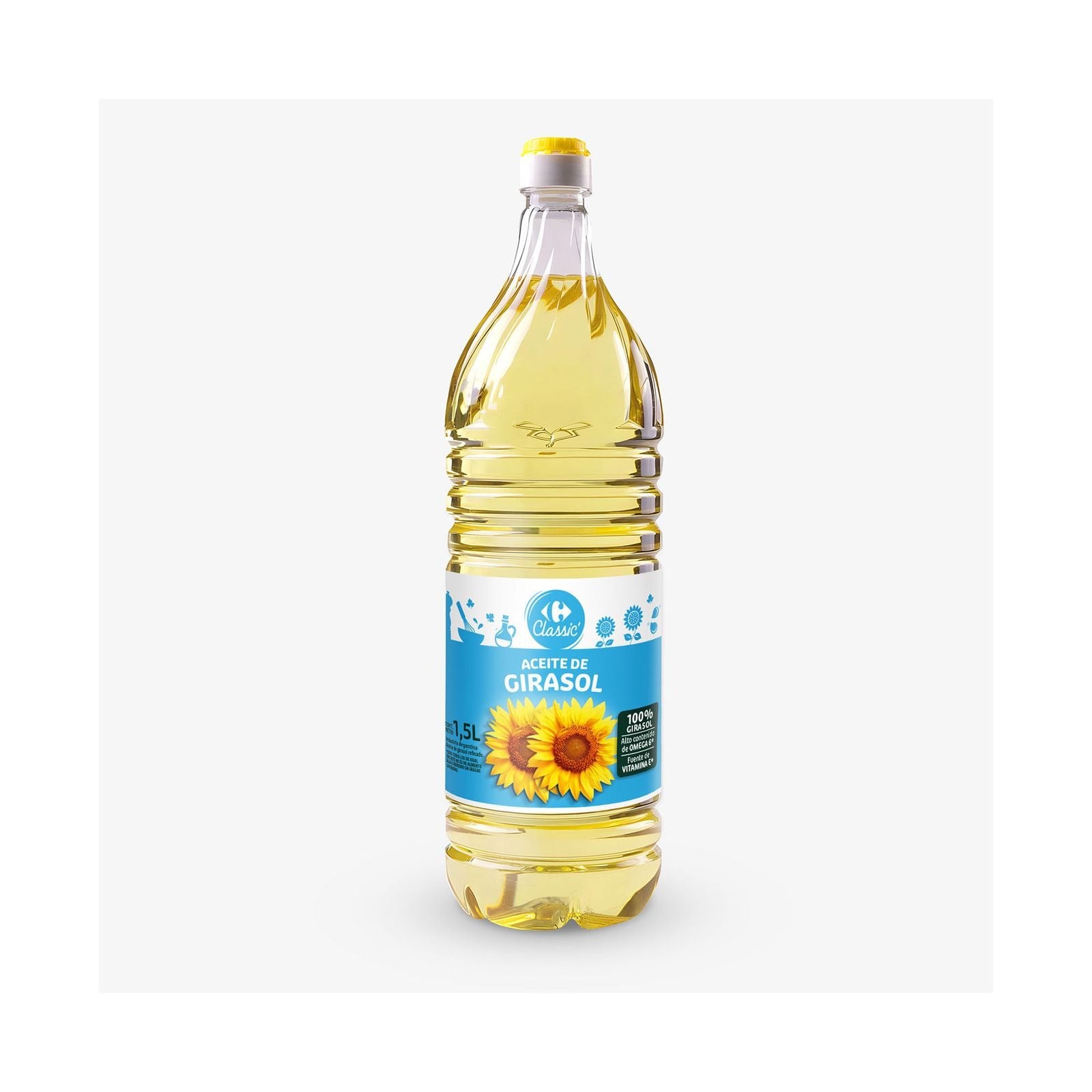 Aceite de girasol alto omega Carrefour Classic pet 1.5 lts