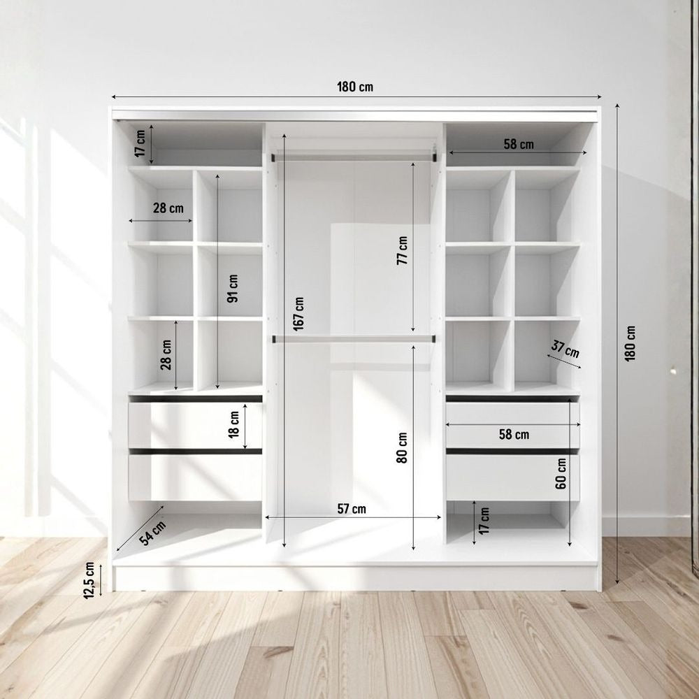 Placard 180x180 cm cubos Diseños Modernos Blanco