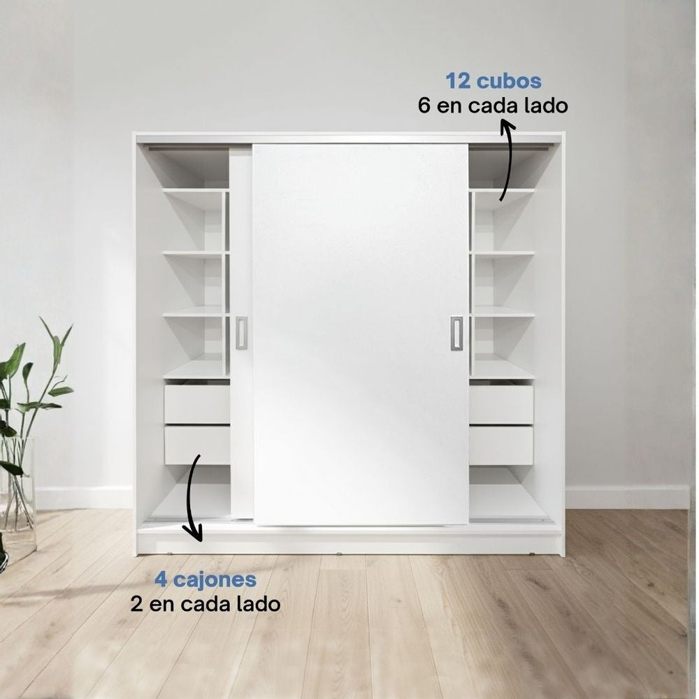 Placard 180x180 cm cubos Diseños Modernos Blanco