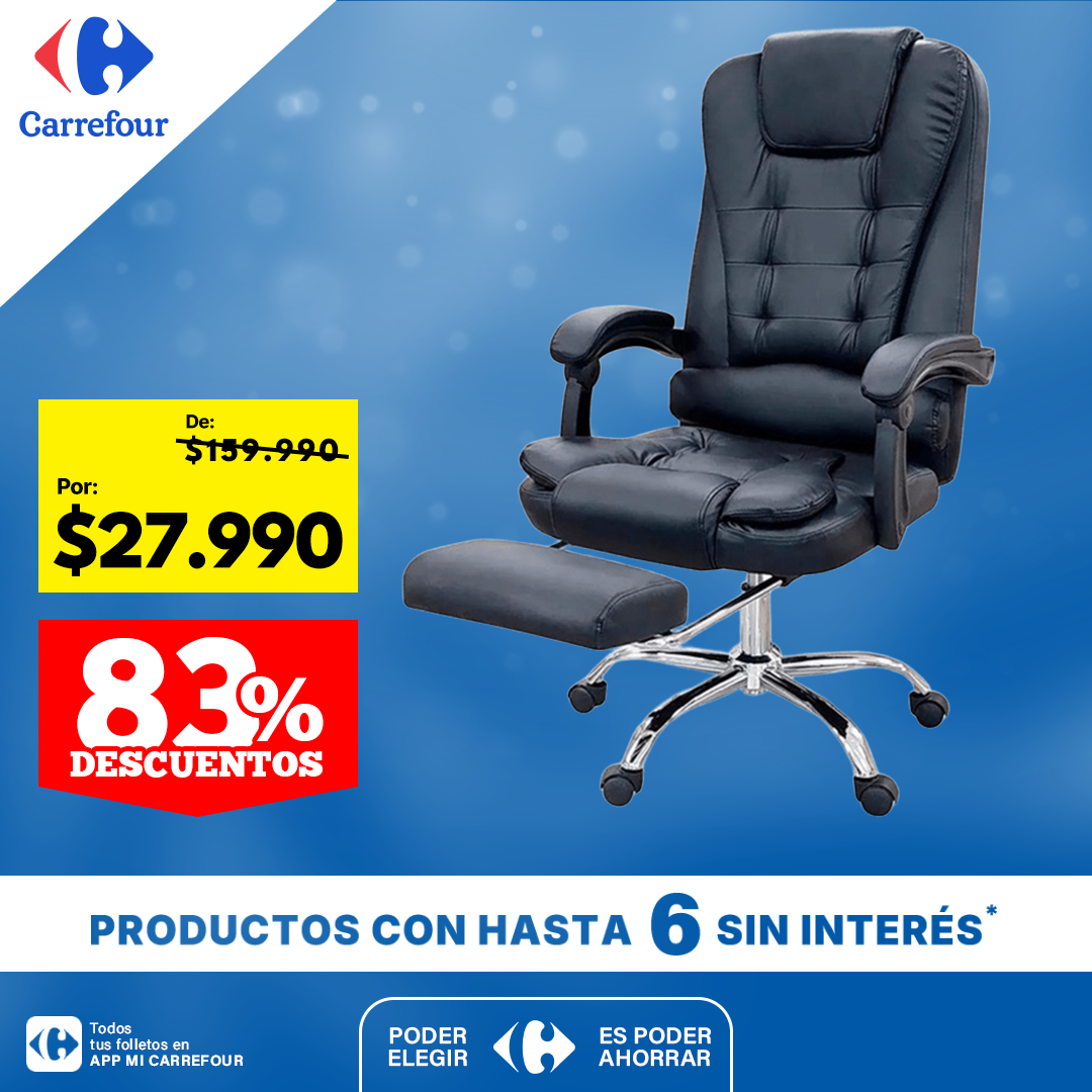 Silla De Oficina Masajeador Presidencial Stephan - Desillas Color Negro