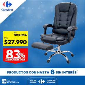 Silla De Oficina Masajeador Presidencial Stephan - Desillas Color Negro