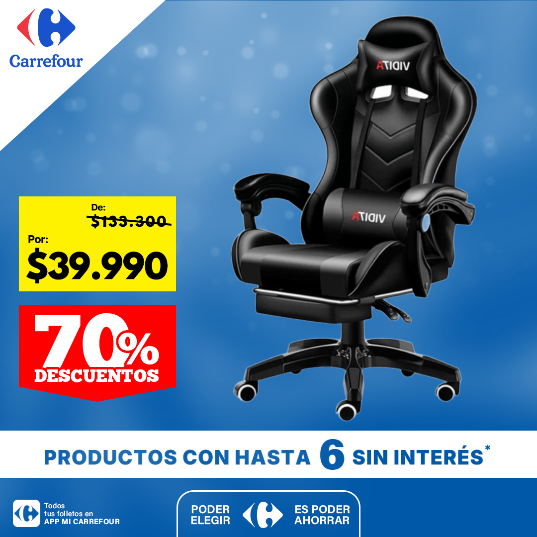 Silla Gamer Vidita Gx2000 Ergonómica Presidencial Reclinable Con Reposapiés Videojuego Pc Profesional