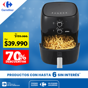 Freidora De Aire Atma Fr60mabp 1300 W 6.5 L Con Temporizador