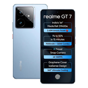 Chipset Realme GT 7 (azul, 12GB+512GB) MediaTek Dimensity 9400e versión global.
